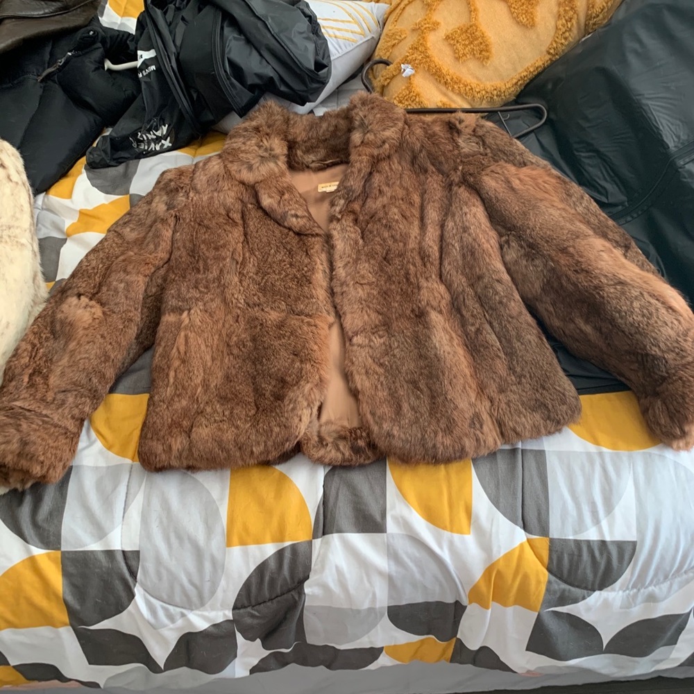 VINTAGE 100% rabbit fur coat
